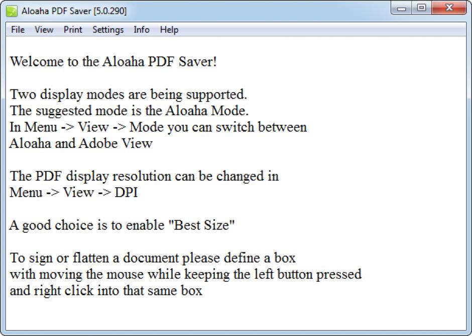 Aloaha PDF Saver main screen