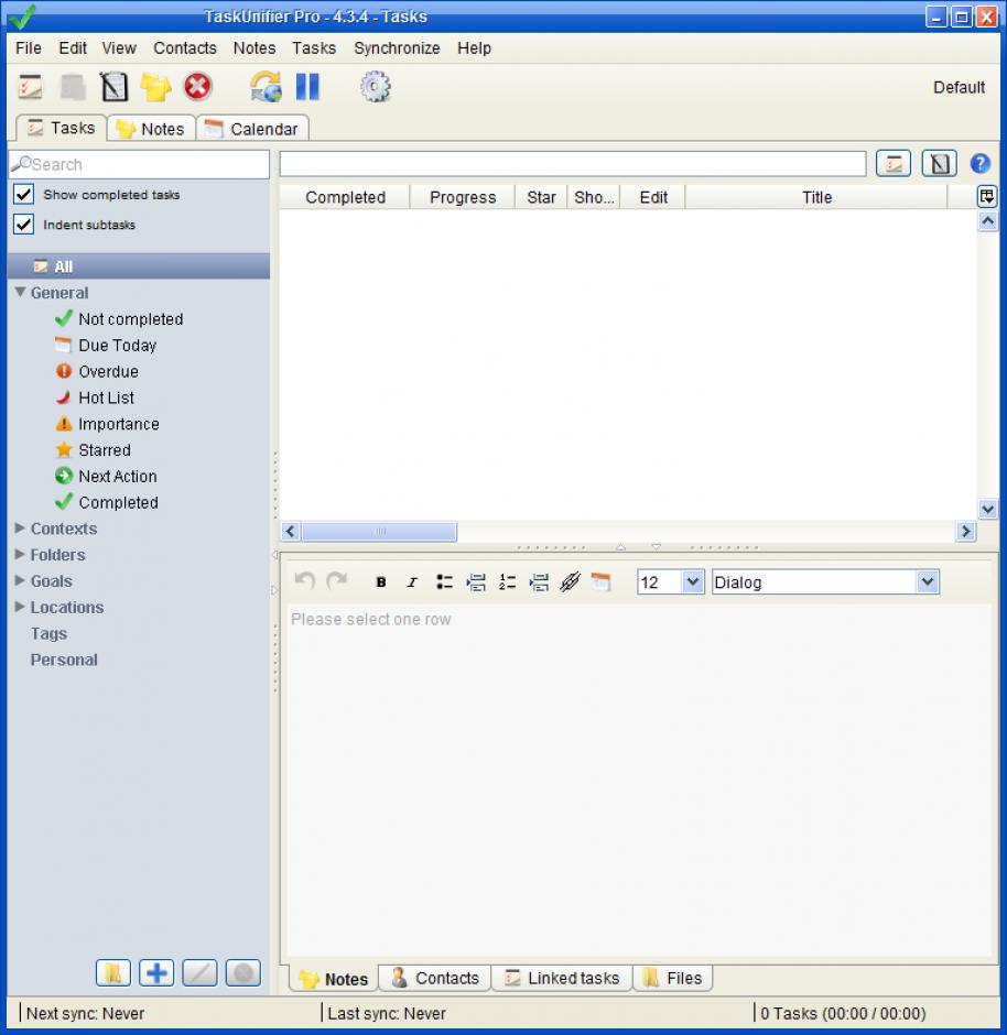 screenshot of program