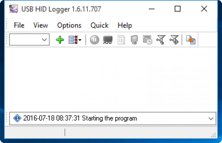 USB HID Logger main screen
