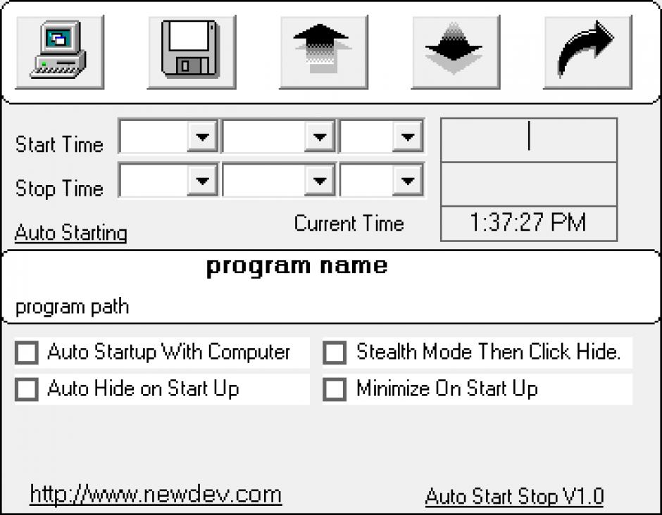 screenshot of program