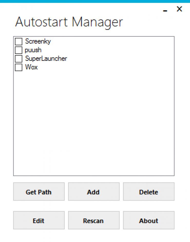 Autostart Manager 2 main screen