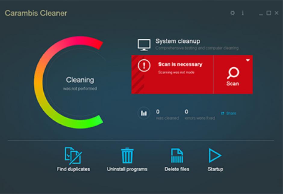 Carambis Cleaner main screen