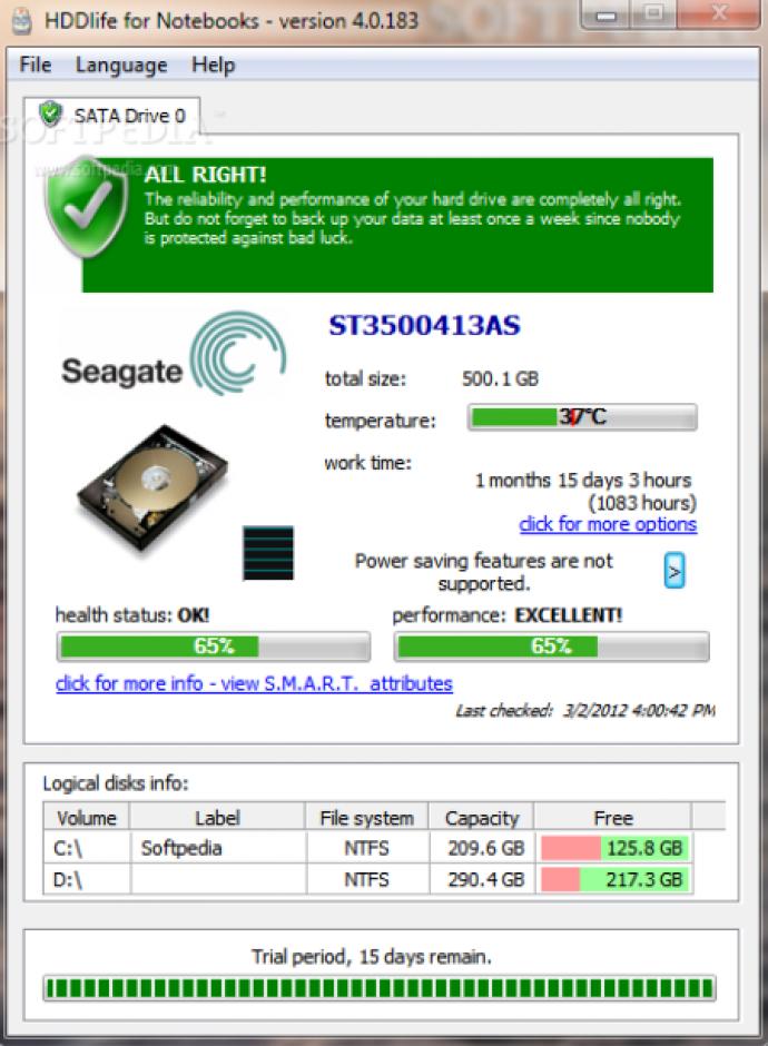 screenshot of program