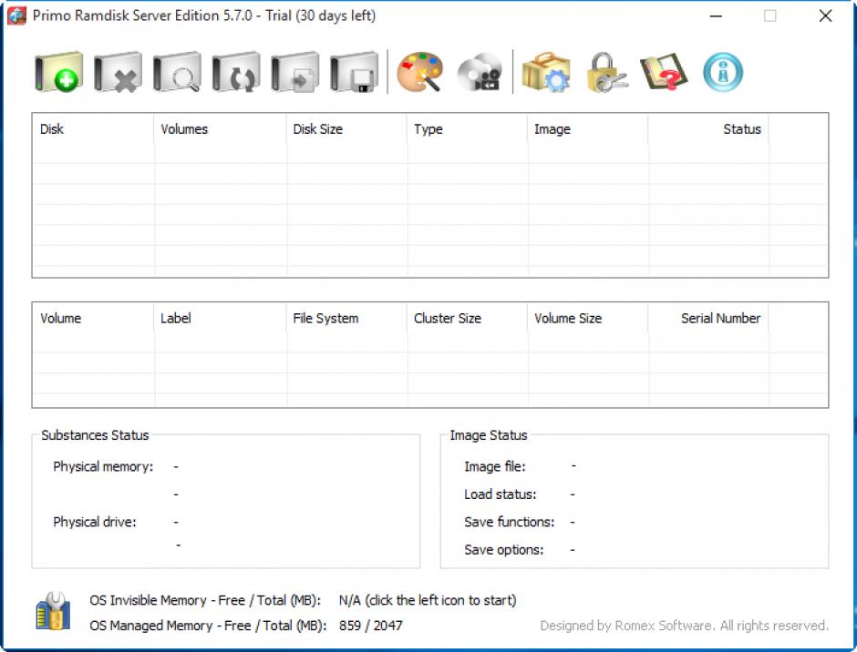 Primo Ramdisk Server Edition main screen