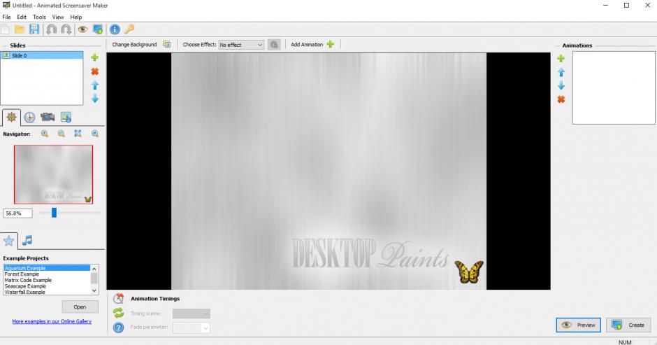 Animated Screensaver Maker main screen