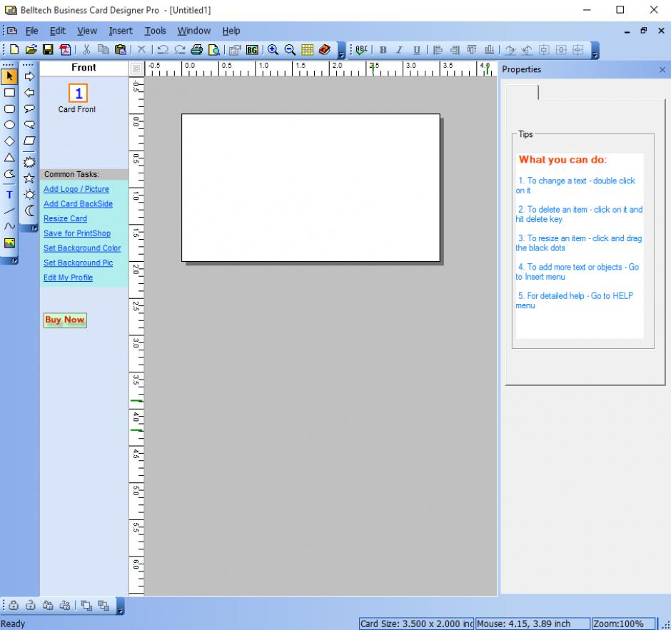 screenshot of program