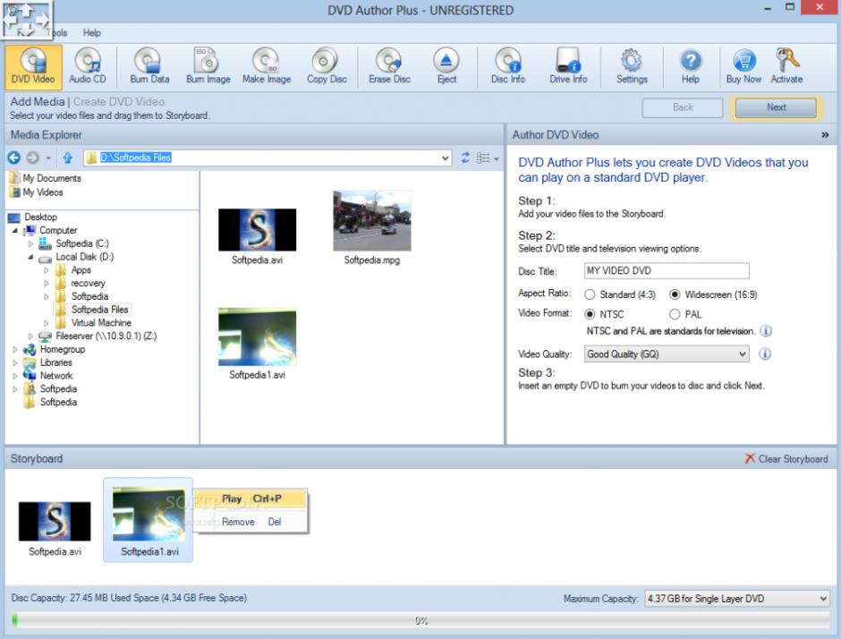 screenshot of program