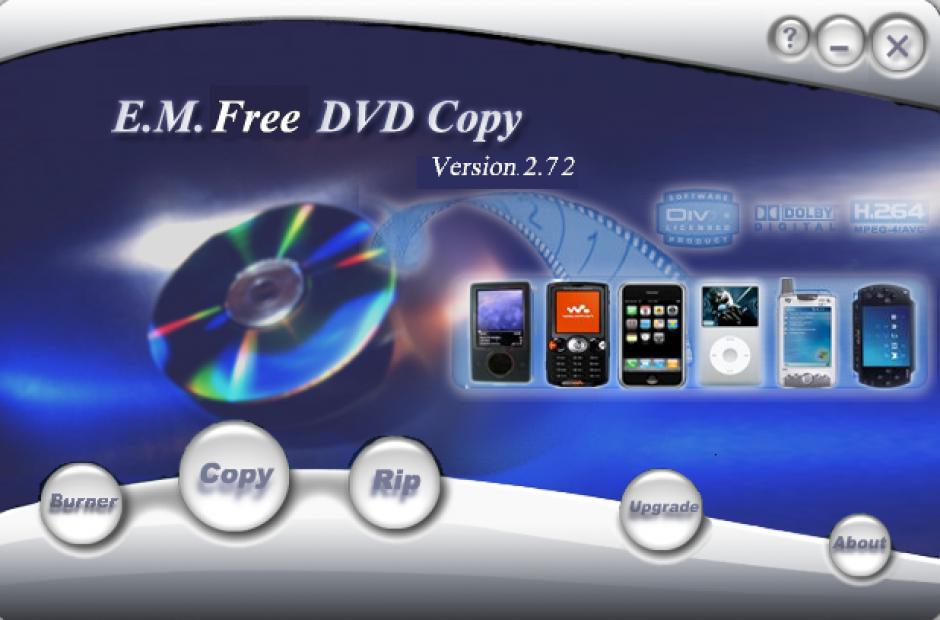 E.M. DVD Copy main screen