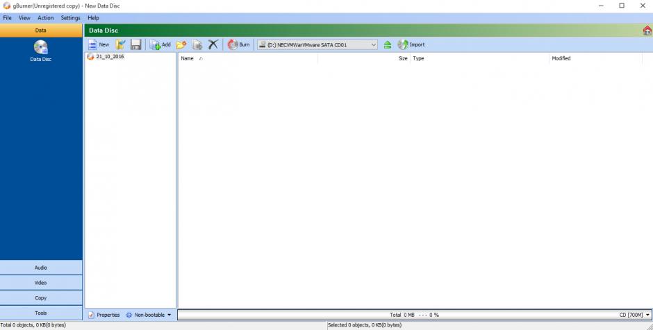 screenshot of program