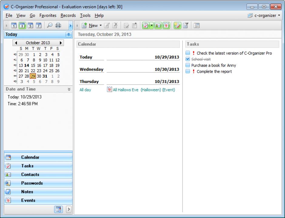 screenshot of program