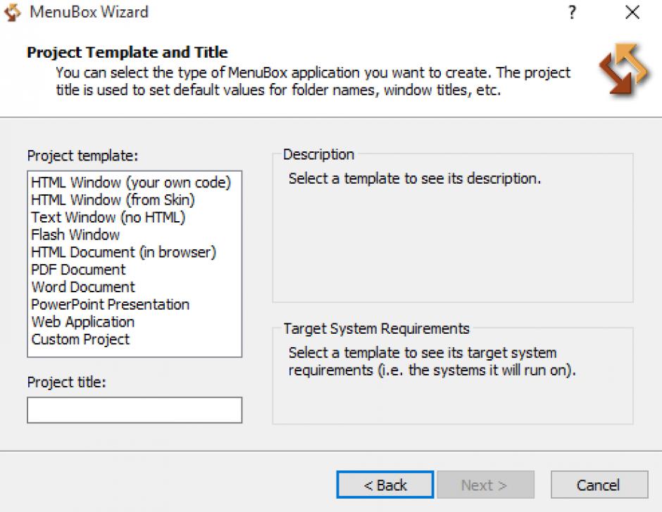 MenuBox main screen