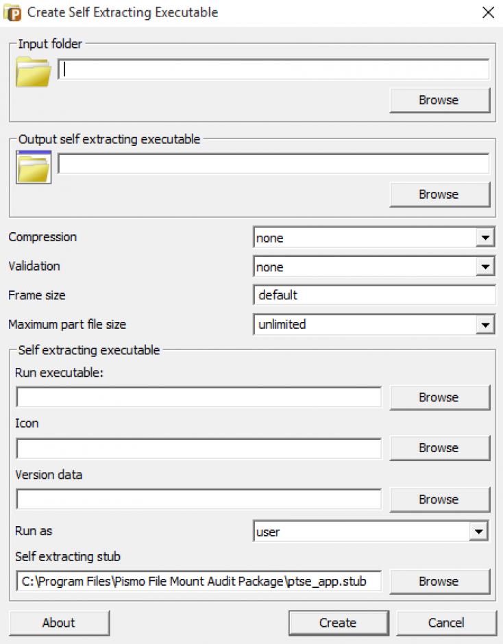 Pismo File Mount Audit Package main screen