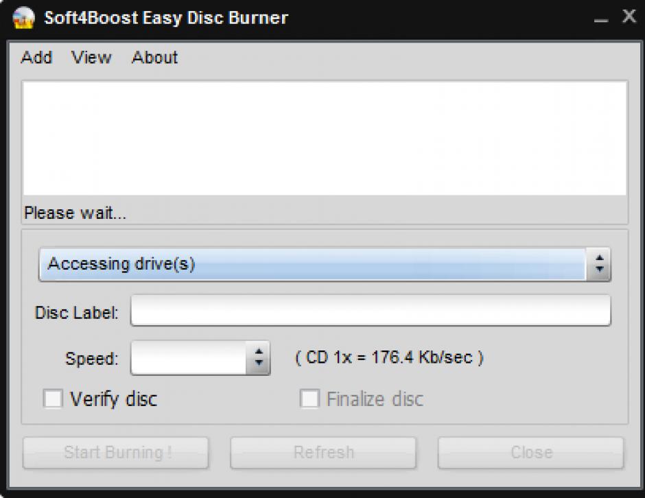 Soft4Boost Easy Disc Burner main screen