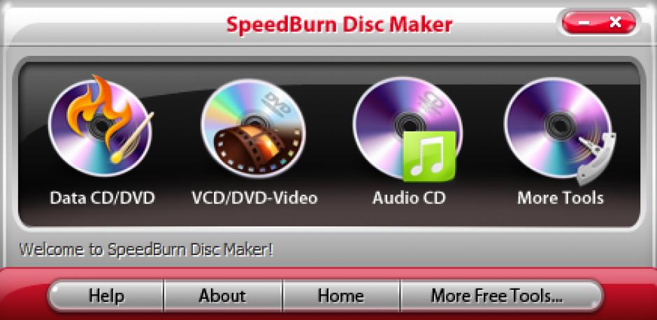 SpeedBurn Disc Maker main screen
