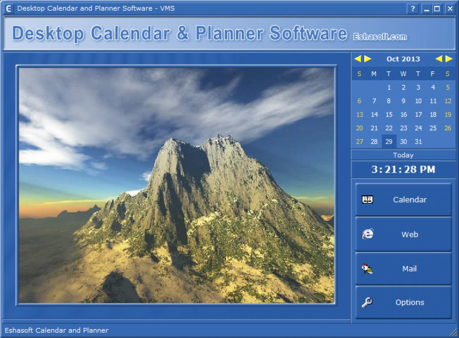 Desktop Calendar and Planner Software main screen