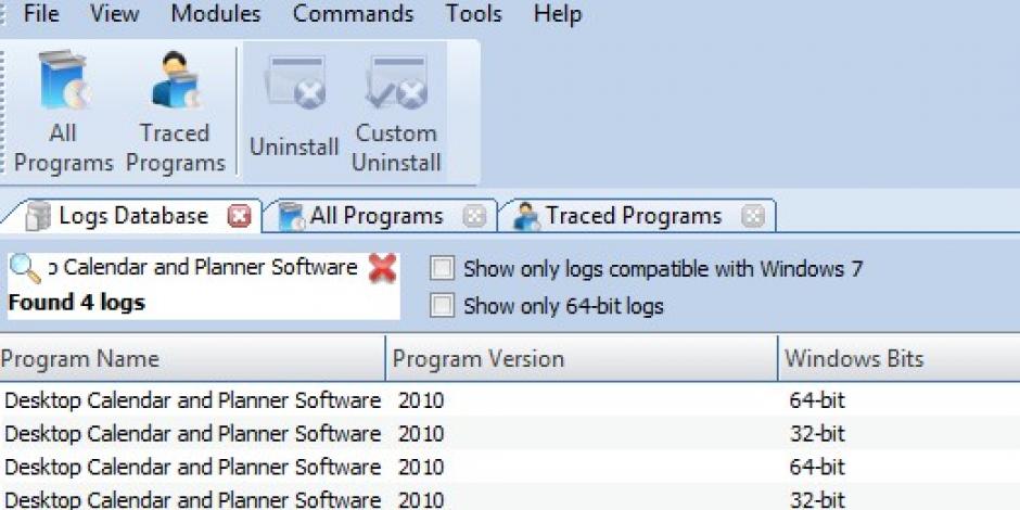 revo uninstaller pro uninstall desktop calendar and planner desktop database
