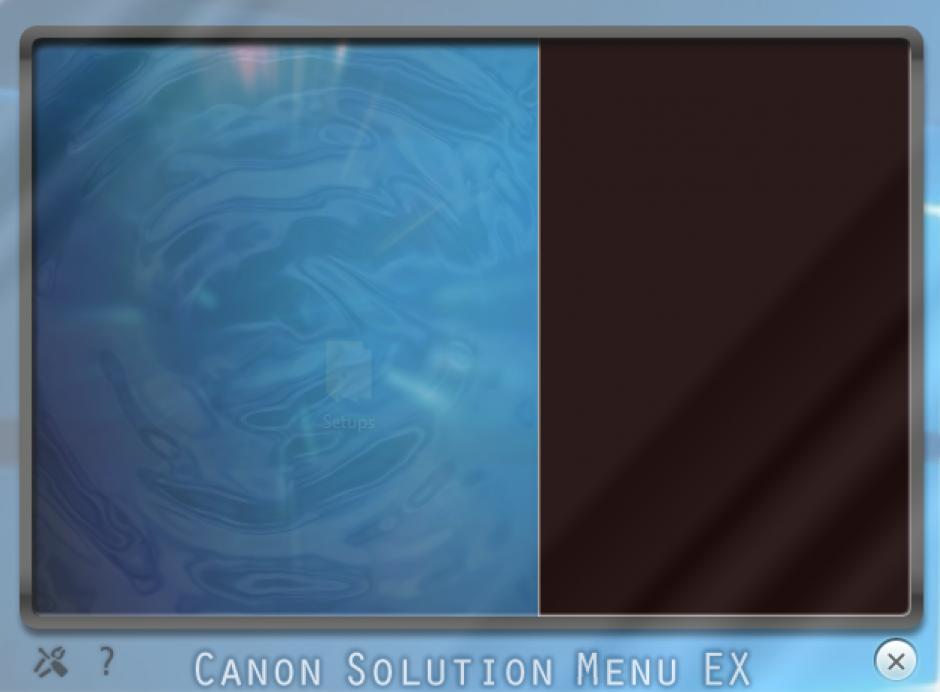 Canon Solution Menu EX main screen