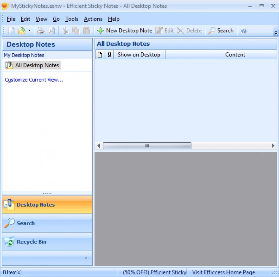 screenshot of program