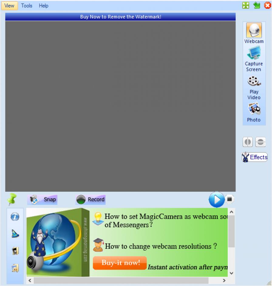 screenshot of program