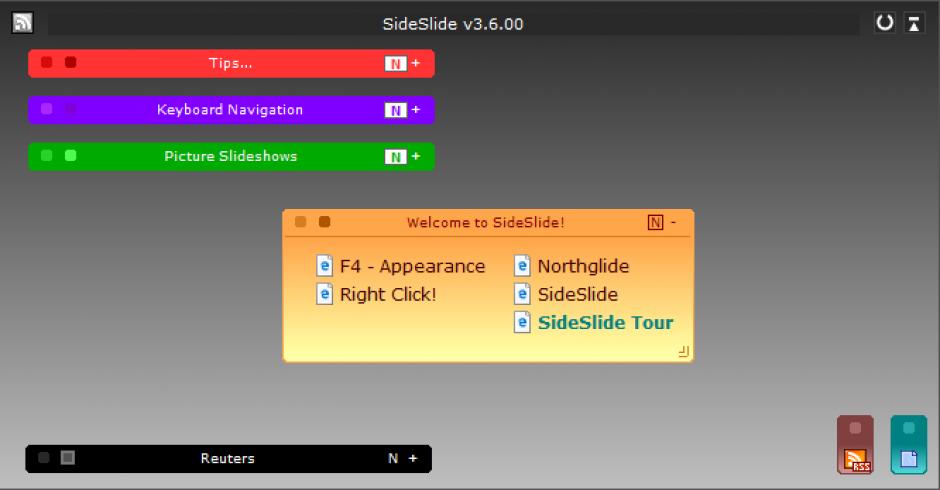 SideSlide main screen