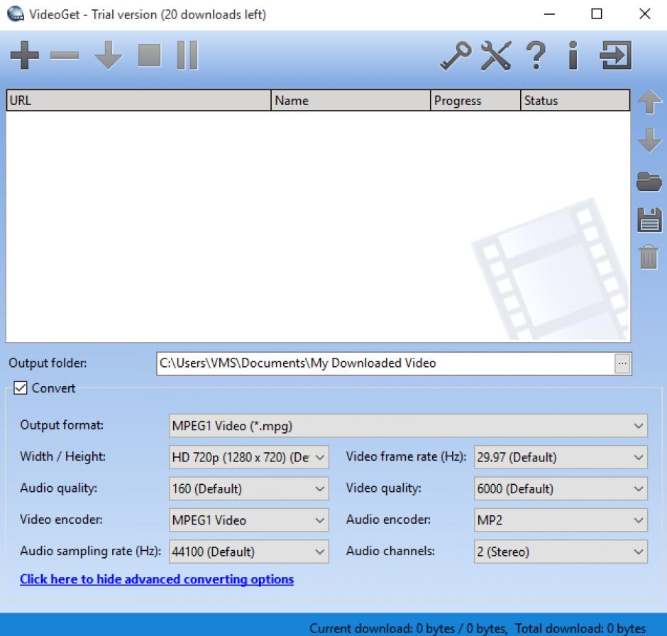 screenshot of program