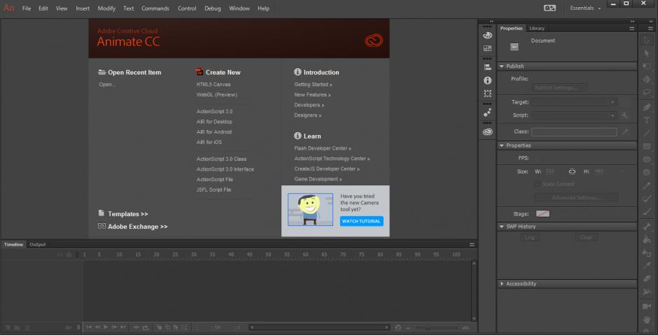 Adobe Creative Cloud main screen