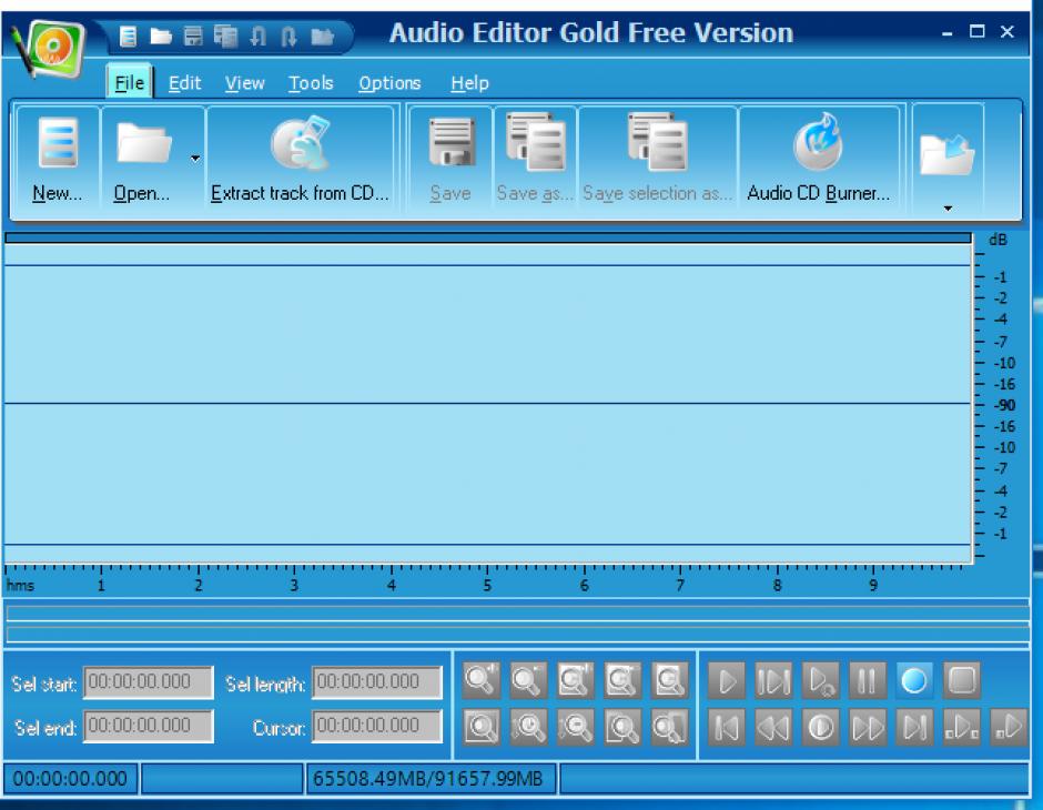 Audio Editor Gold main screen