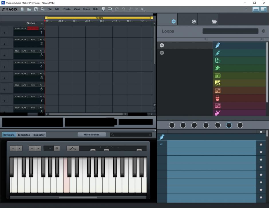 MAGIX Music Maker Premium main screen