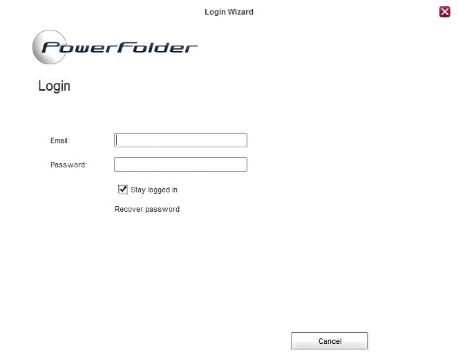 PowerFolder main screen