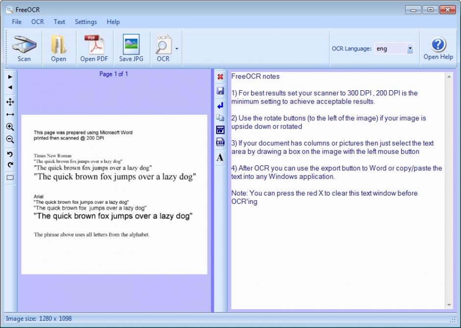 screenshot of program