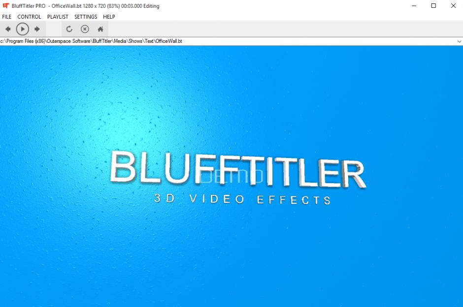 BluffTitler Pro main screen