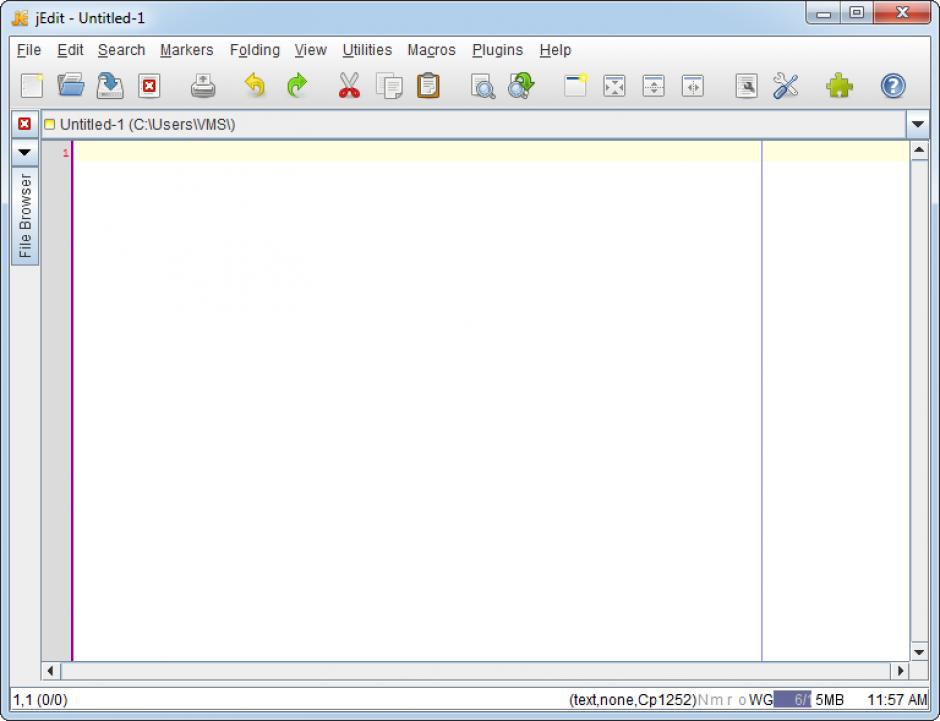 jEdit main screen