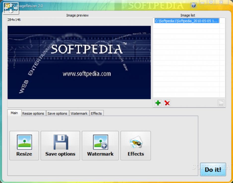 screenshot of program