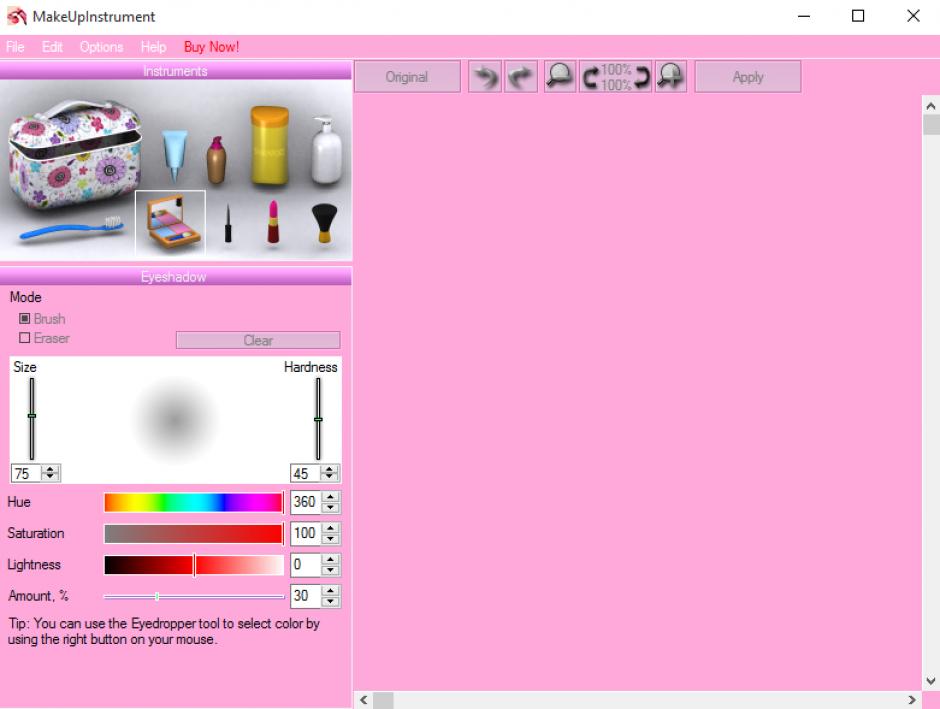 MakeUp Instrument main screen