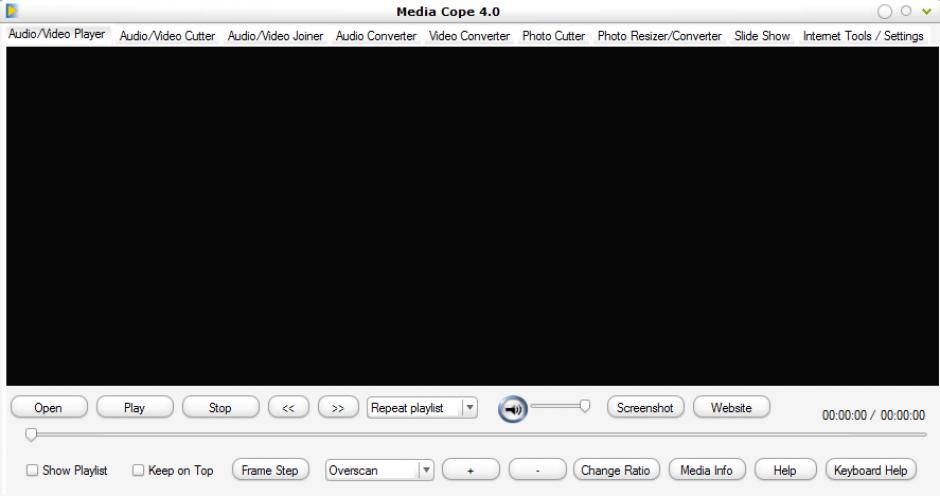 Media Cope main screen