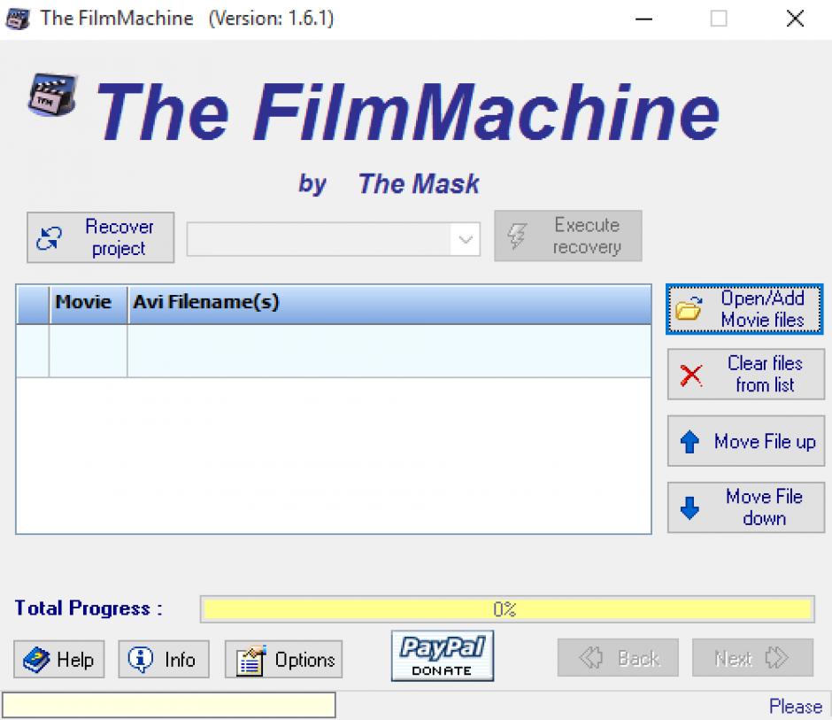 screenshot of program