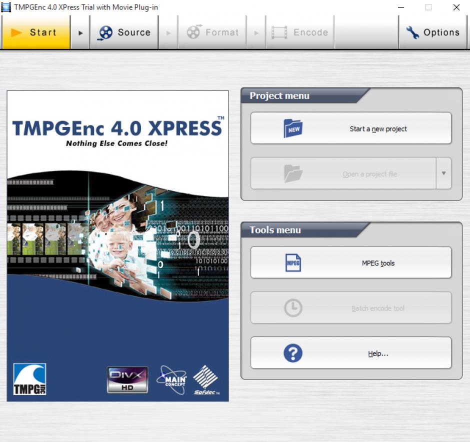 TMPGEnc XPress main screen