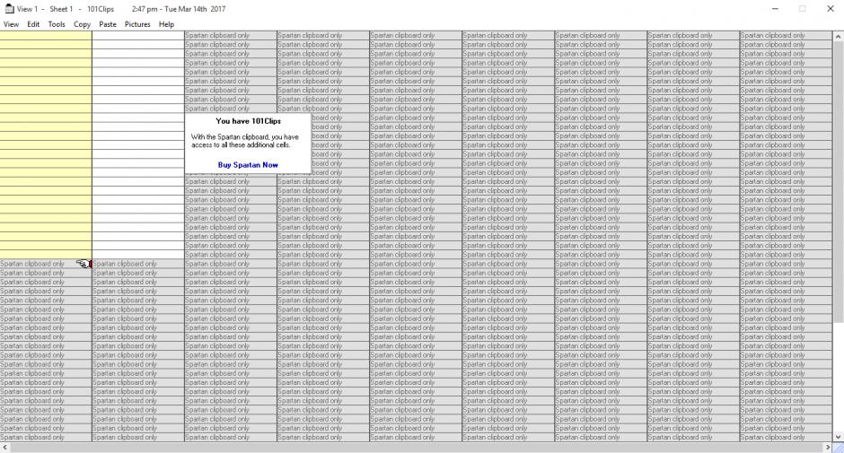 101 Clips main screen