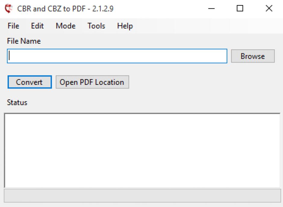 CBR and CBZ to PDF main screen