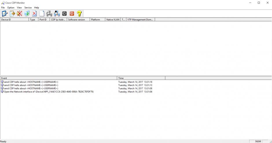 Cisco CDP Monitor main screen