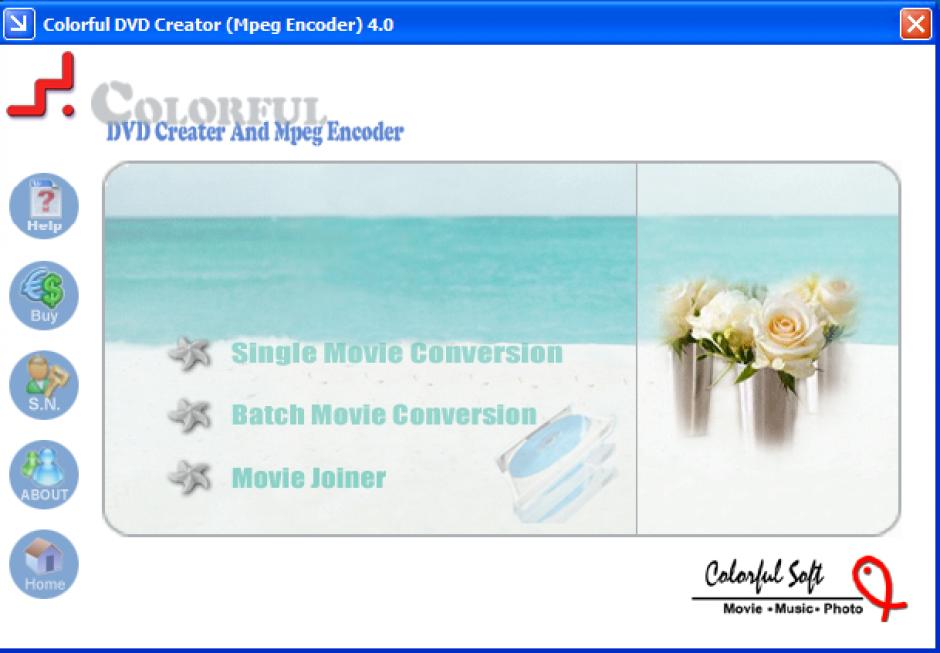 Colorful DVD Creator main screen