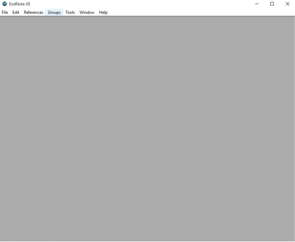 EndNote X8 main screen