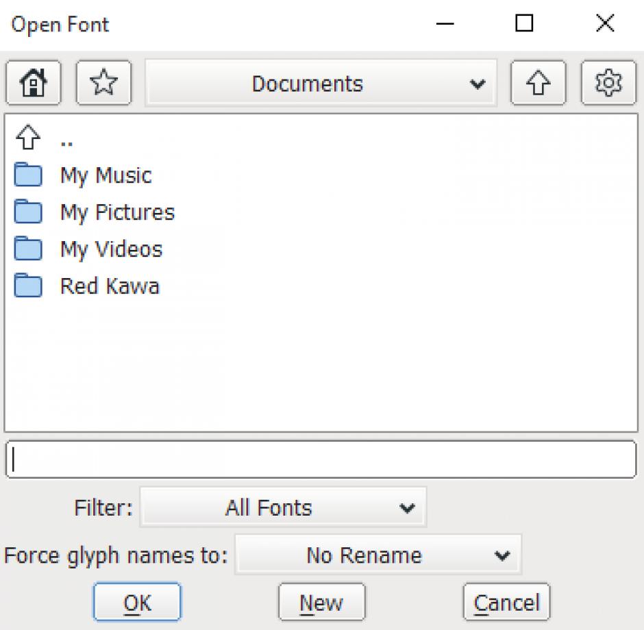 FontForge main screen