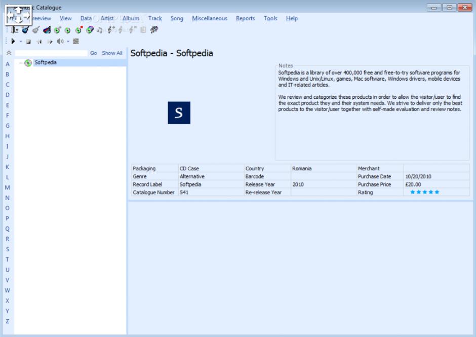 screenshot of program