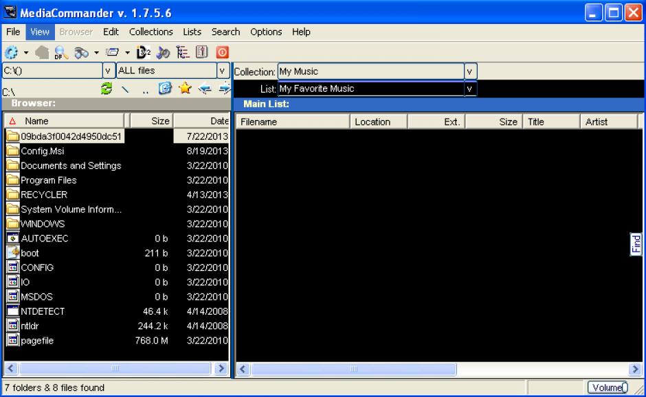 screenshot of program