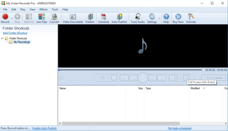 screenshot of program