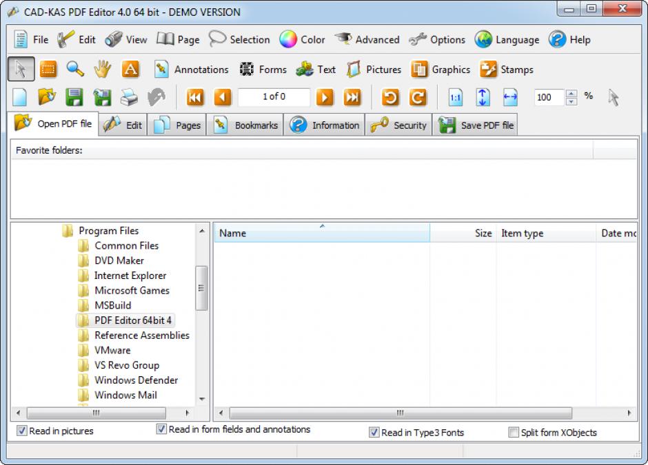 screenshot of program