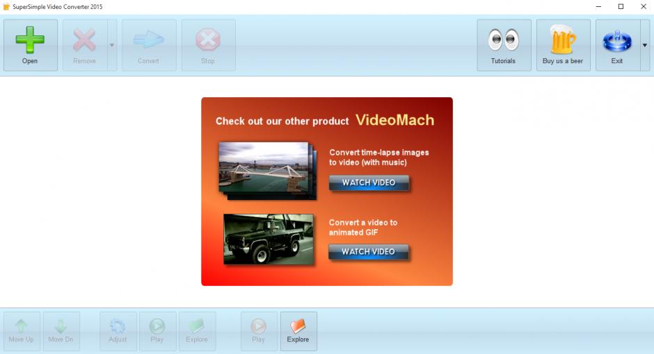 SuperSimple Video Converter main screen