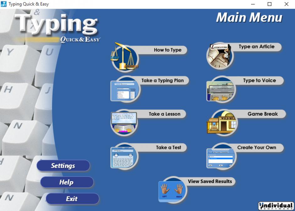 Typing Quick & Easy main screen