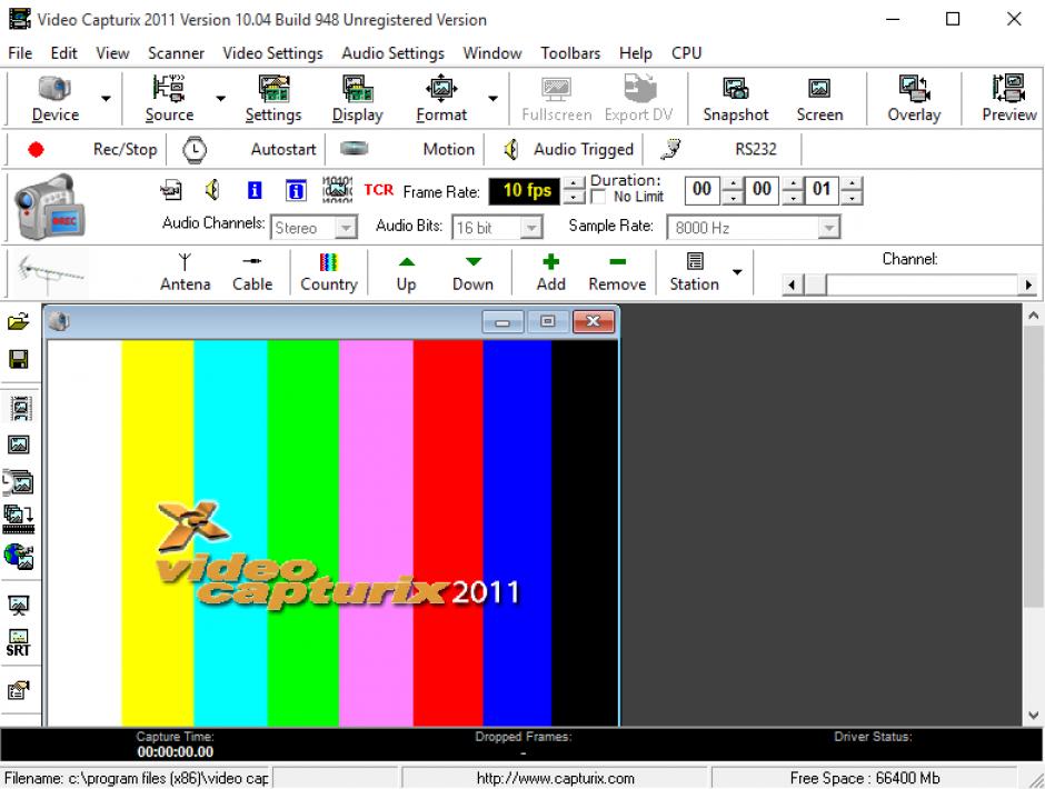 Video Capturix 2011 main screen